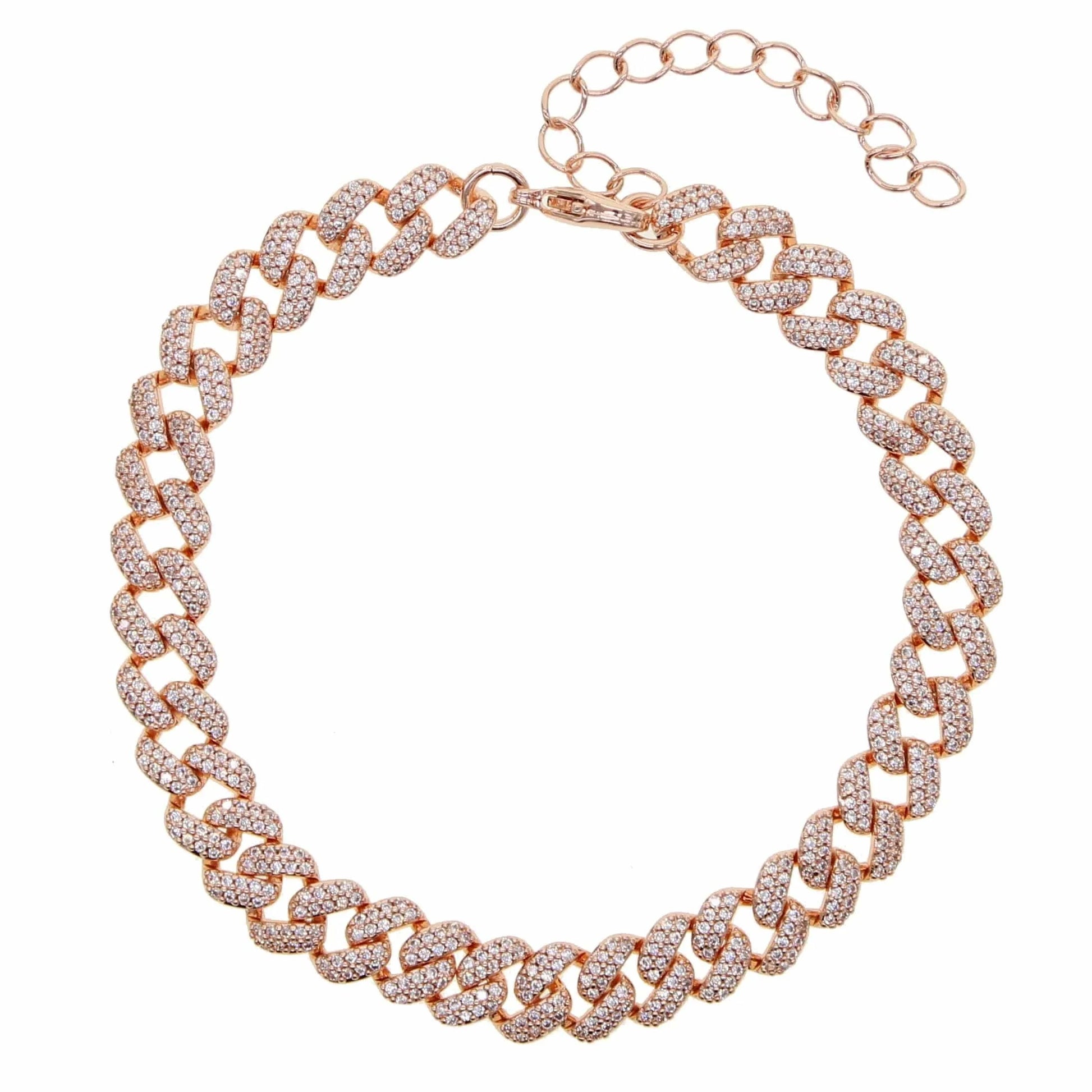 F019-R 21+5cm wholesale fashion hip hop anklet foot jewelry with cz paved Cuban chain women lady beach styles foot jewelry gift