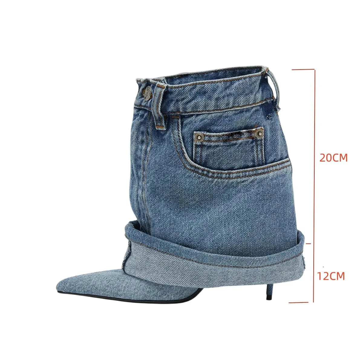 Factory custom directly dropship high fashion good quality denim jeans women's boots