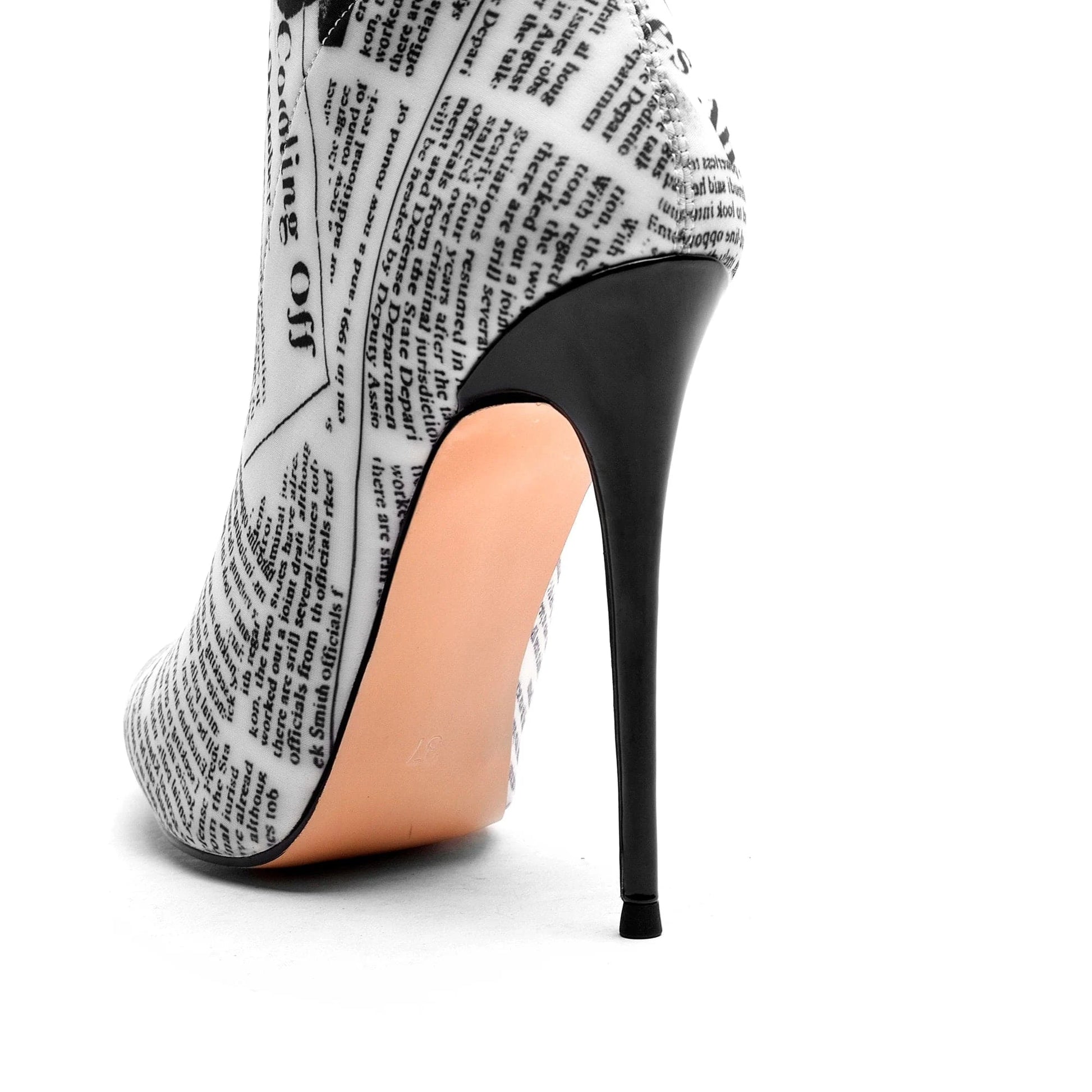 Factory Custom Women Ankle Boots High Heels Boots Pointed Toe Pumps Slip-on Thin Heel Shoes Rubber Winter Boots for Women PU