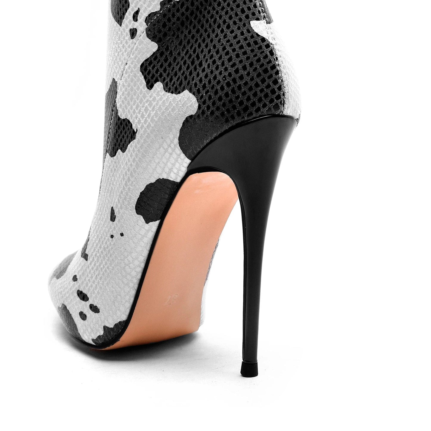 Factory Custom Women Ankle Boots High Heels Boots Pointed Toe Pumps Slip-on Thin Heel Shoes Rubber Winter Boots for Women PU