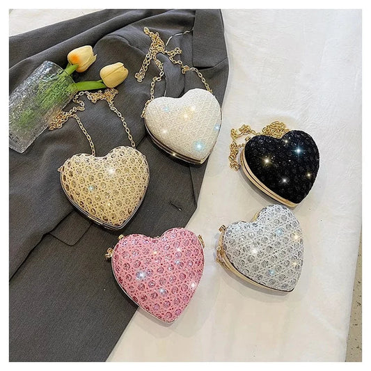 Factory designer 2024 fashion boutique heart shape diamond women's shoulder bags handbags