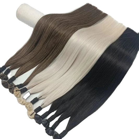 Factory directly sell 100% raw human virgin cuticle hair flat tip keratin hair extensions hot sell in France