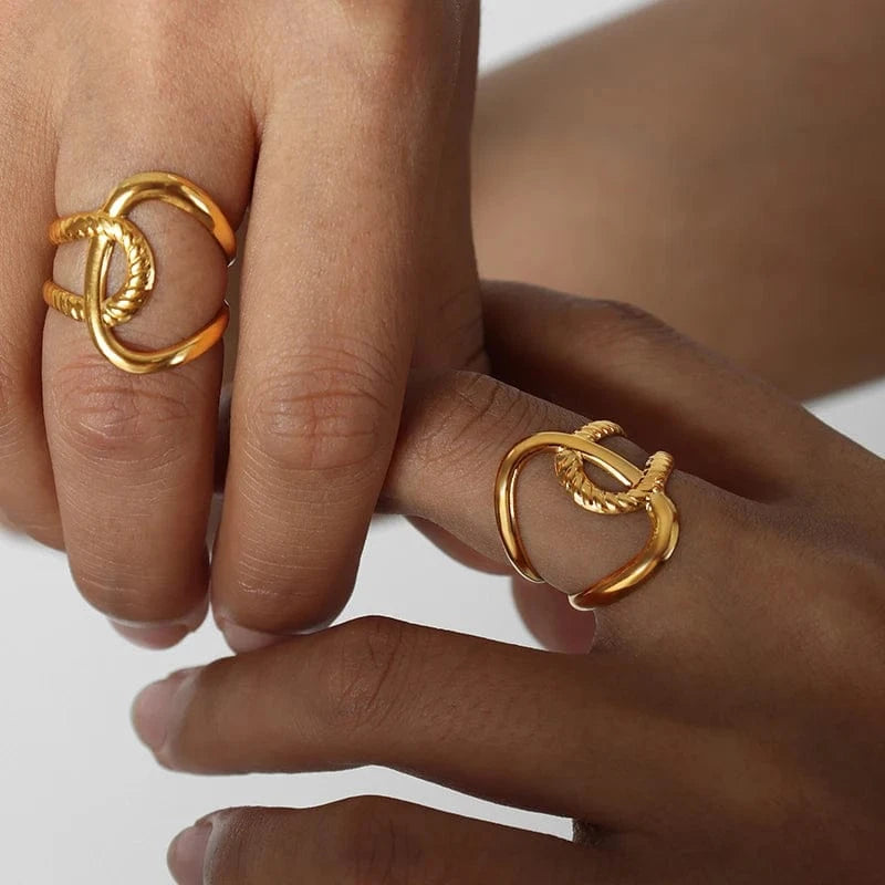 Factory Directly Supply Textured Open Ring Stainless Steel Waterproof Fashion Ring Jewelry