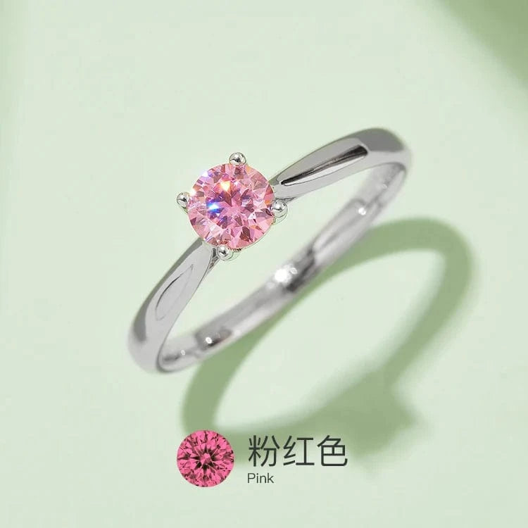 Factory Hotsale Newest Moissanite Ring 0.5ct VVS Pink Moissanits Stone Ring 925 Sterling Silver Jewelry in stock