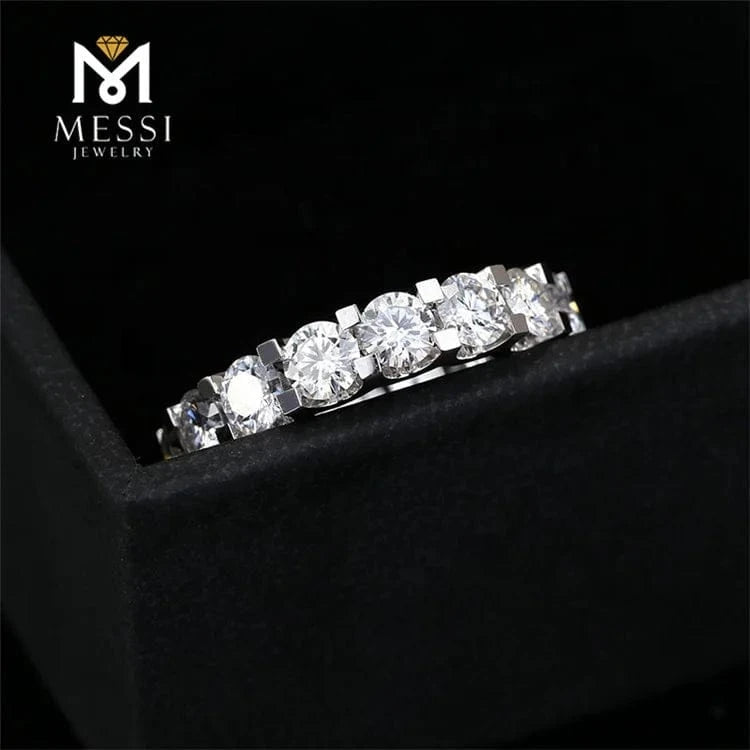 Factory price 14k 18k white gold Eternity DEF VVS moisssanite diamond ring