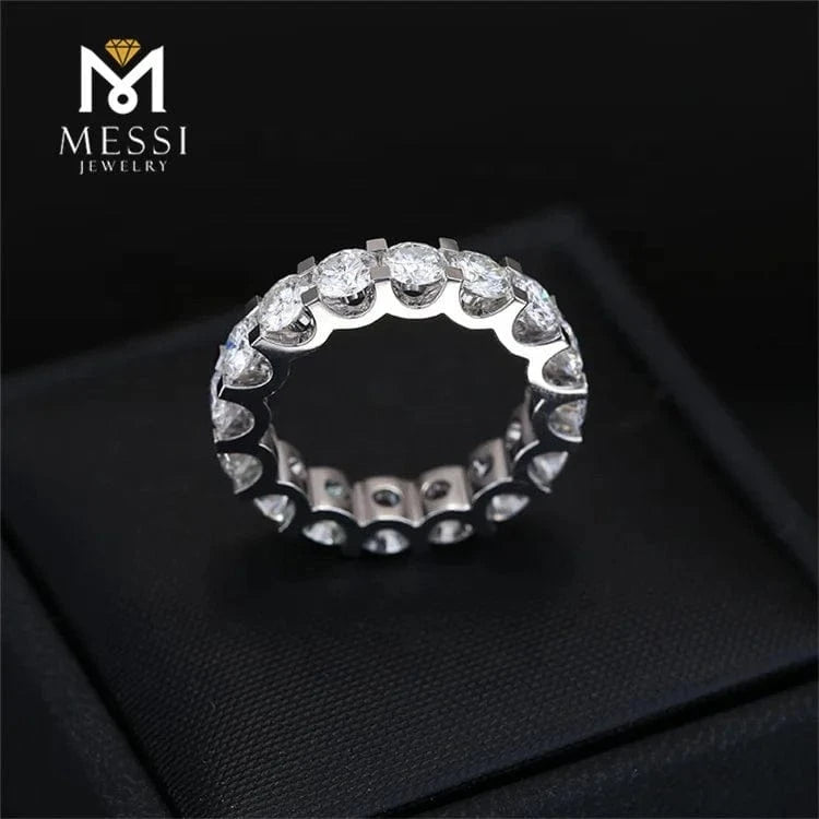 Factory price 14k 18k white gold Eternity DEF VVS moisssanite diamond ring