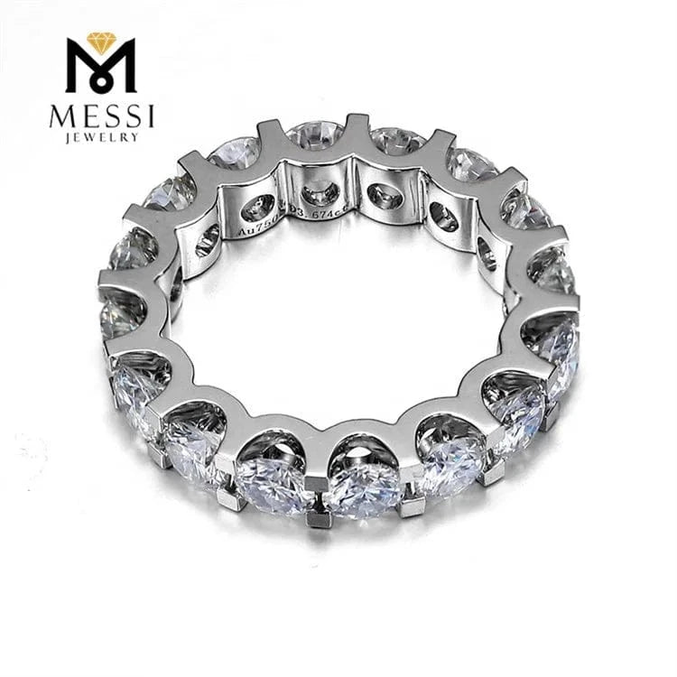 Factory price 14k 18k white gold Eternity DEF VVS moisssanite diamond ring