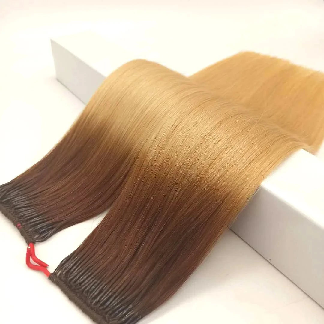 Factory Wholesale High Quality Korea Knotted Remy Hair With Two I-tips Cotton Link Hair Extensions