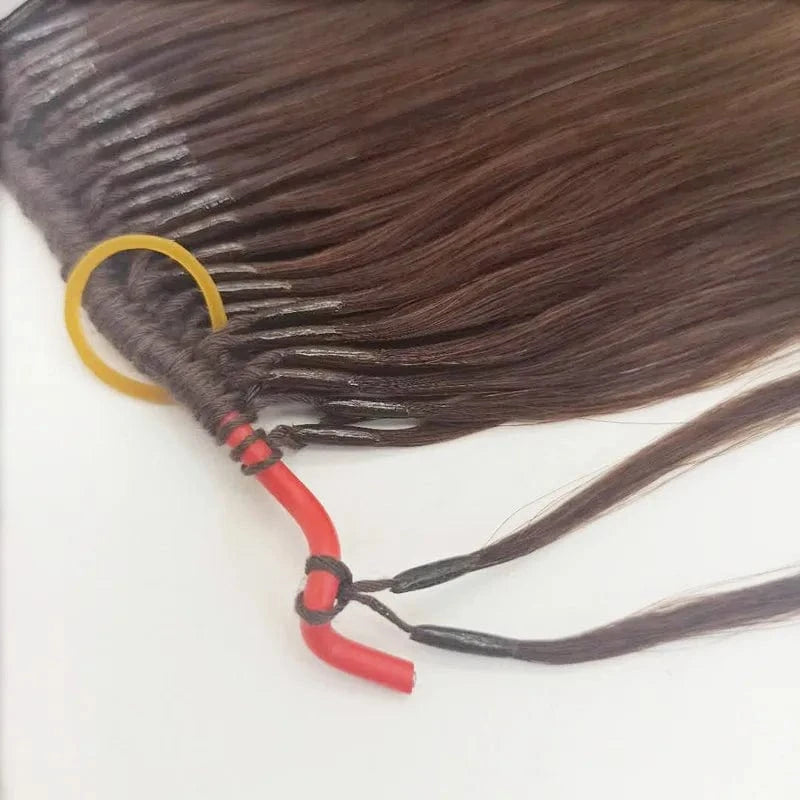 Factory Wholesale High Quality Korea Knotted Remy Hair With Two I-tips Cotton Link Hair Extensions