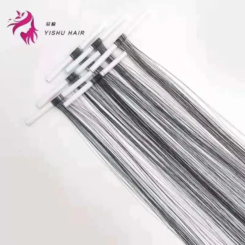 Factory wholesale human Invisible hair extension zero touch feather hair straw hair piece
