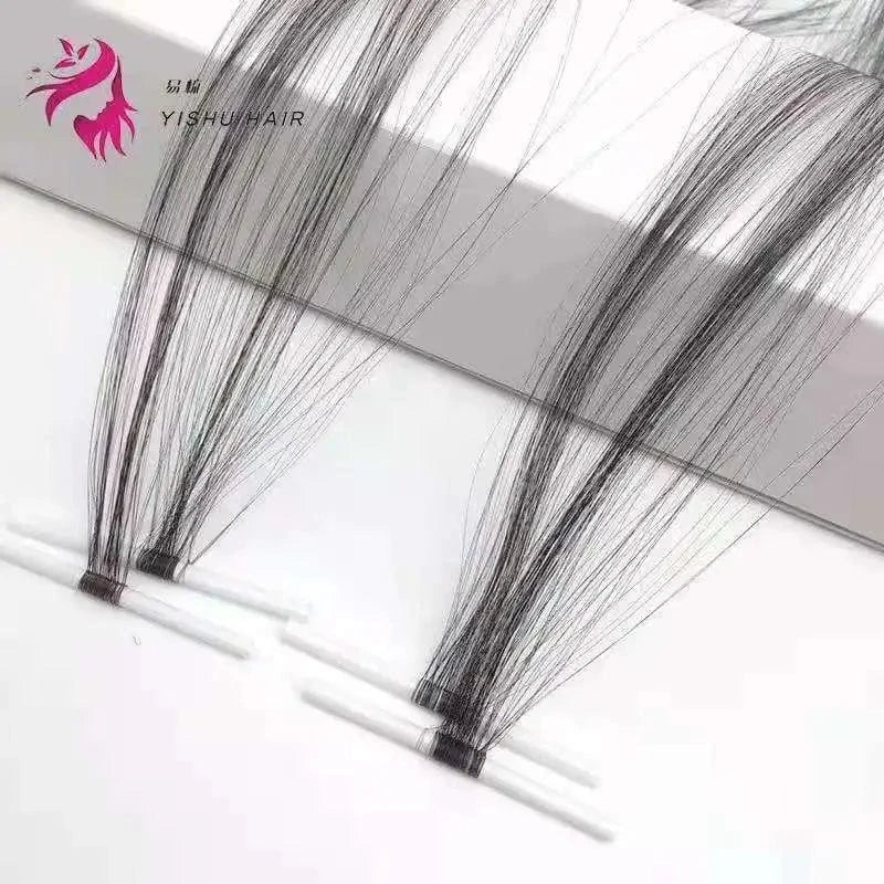 Factory wholesale human Invisible hair extension zero touch feather hair straw hair piece