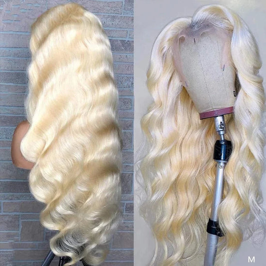 Factory Wholesale Human Virgin indian brazilian Hair 613 blonde 13x4 Transparent Lace Front Wig Deals