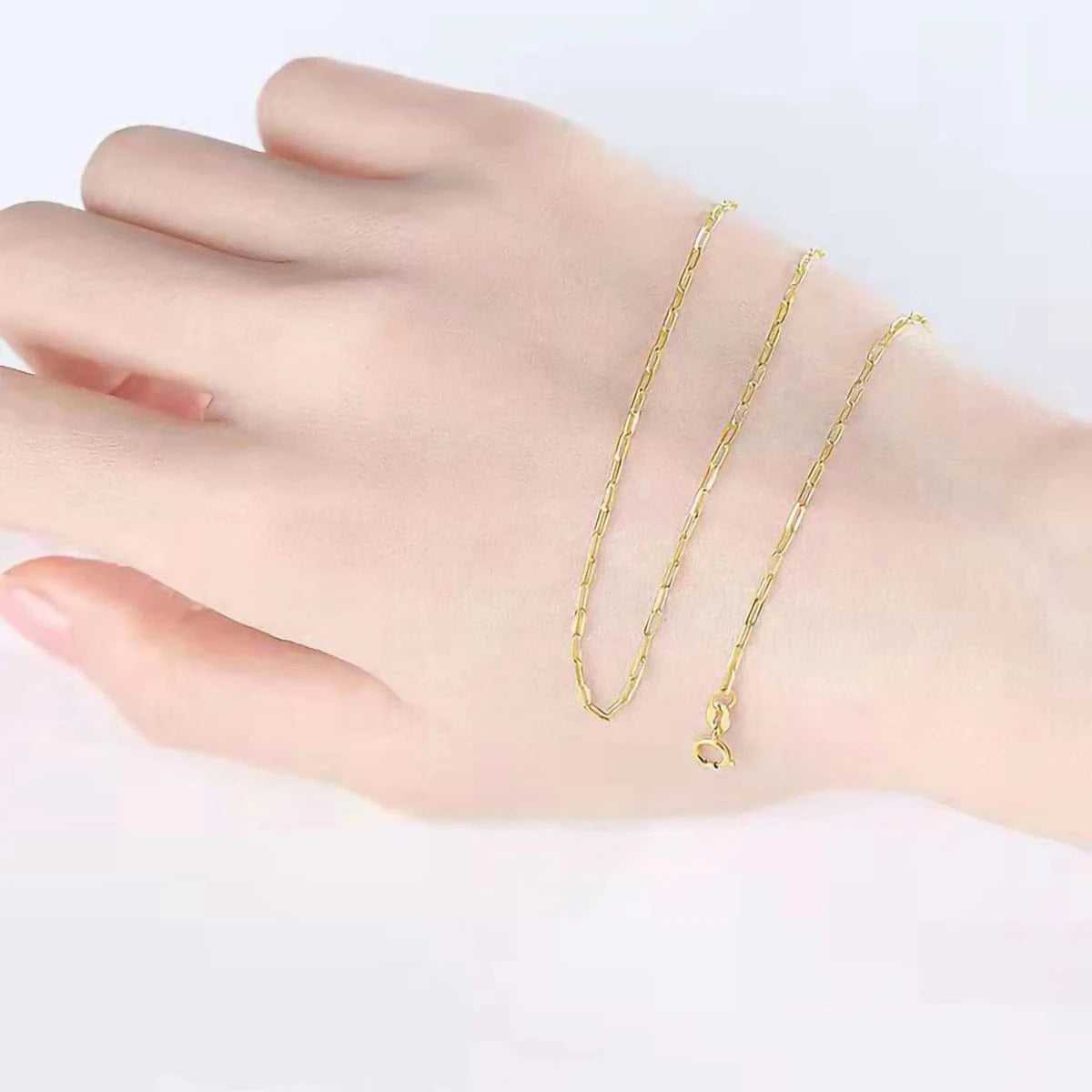Factory Wholesale Price AU750  Men Women Girl Cross Necklace Chain 18K Real Gold Jewelry