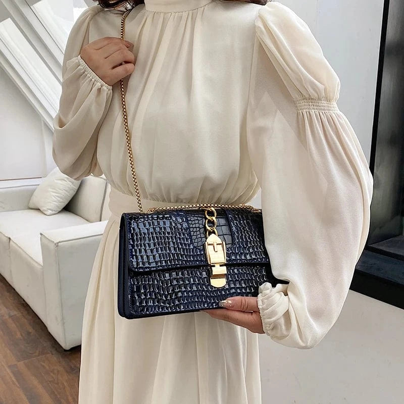 Factory Wholesale Snake Skin Handbags 2024 Lady Luxury Bags With Chain Lady Fashion Design Purses for Girls