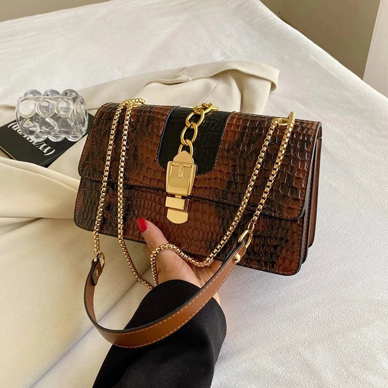 Factory Wholesale Snake Skin Handbags 2024 Lady Luxury Bags With Chain Lady Fashion Design Purses for Girls