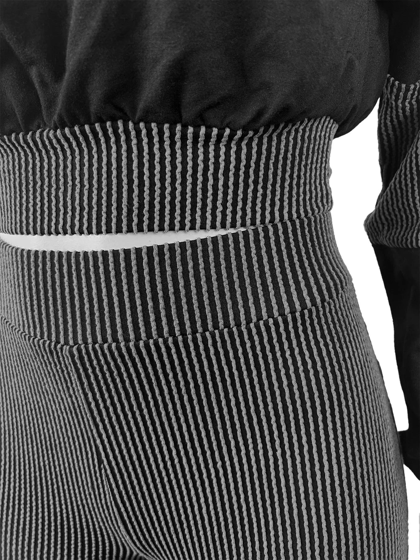 FAGADOER Casual Ribbed 2 Piece Sets Woman Outfit Long Sleeve Hooded Patchwork Sweatshirts Tops and Flare Pants Jogger Tracksuit