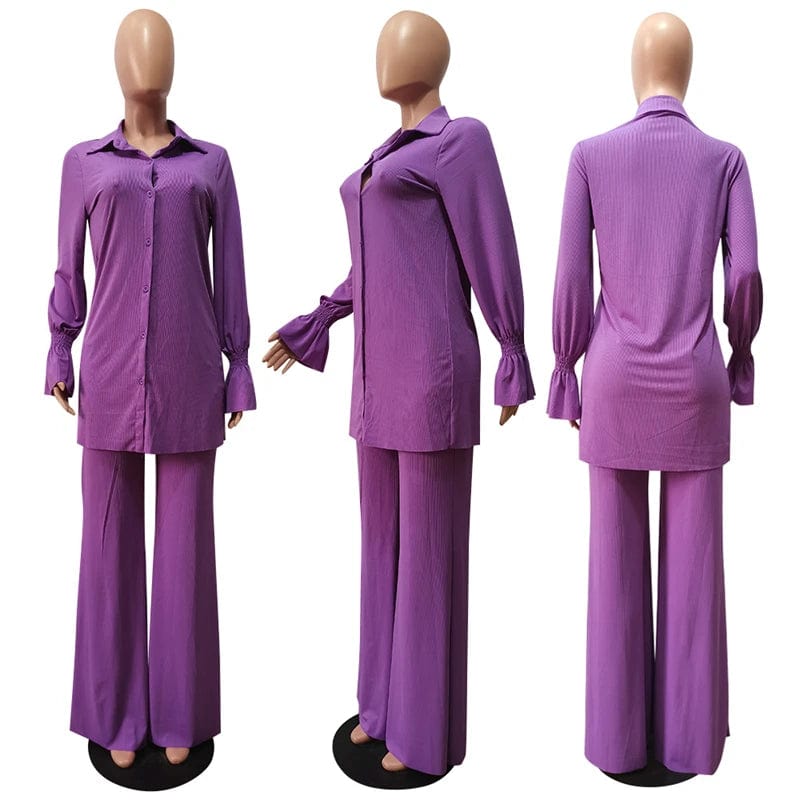 fall 2024 lady miyake pleated fabric african women two 2 piece long pleated shirt pant set 2024 clothes clothing for women 2022