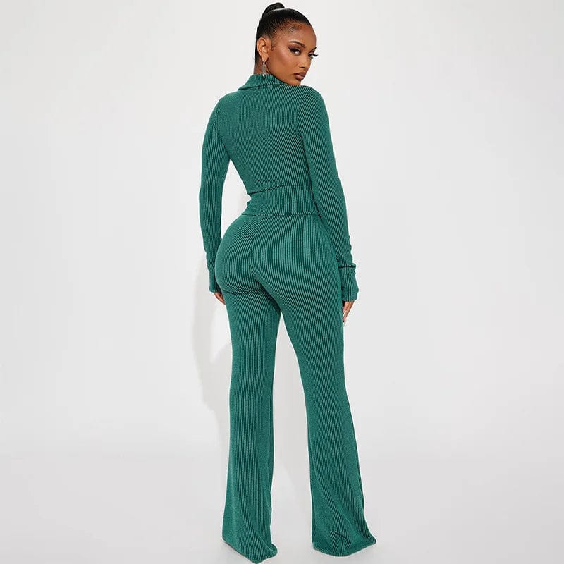 fall spring 2024 women ladies striped v neck outfit two 2 piece long sleeve top shirt and pants set streetwear clothes for women