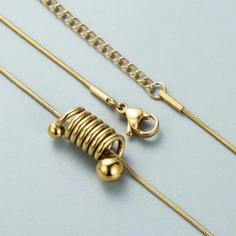 FANJIN Coil Shape Stainless Steel Pendant Necklace for Women Minimalist Daily Wear Neck Jewelry