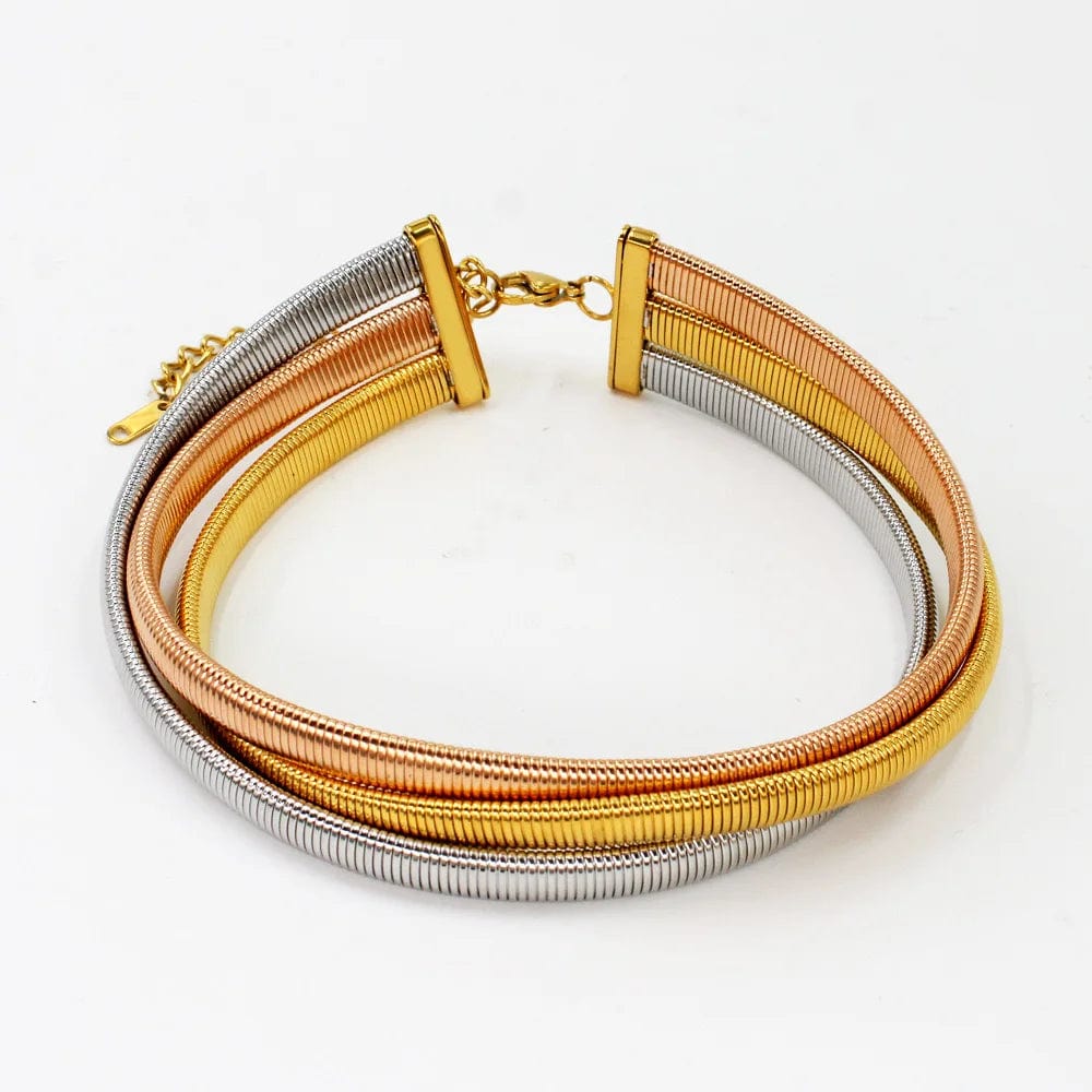 FANJIN Fashion Jewelry Choker Stainless Steel Short Necklace Women Gift Chains Beach Party Gifts Waterproof Wholesale