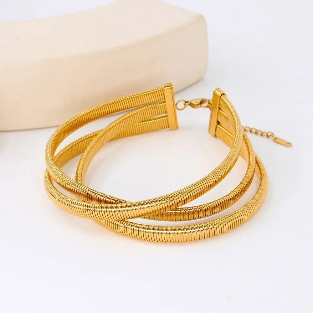 FANJIN Fashion Jewelry Choker Stainless Steel Short Necklace Women Gift Chains Beach Party Gifts Waterproof Wholesale