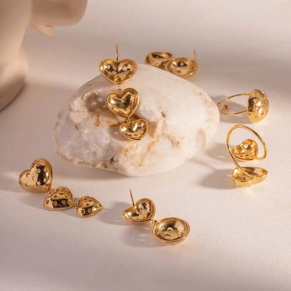 FANJIN New Fashion Jewelry Hollow Out Earrings Moon Shape Design Hypoallergenic Earring For Women