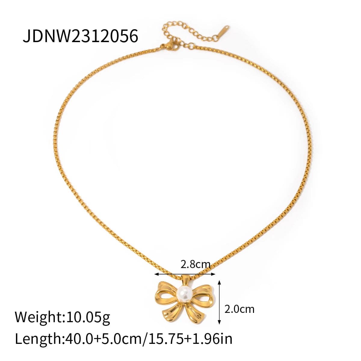 FANJIN New Trend Bow Design Series Rings Gold Jewelry Stainless Steel Bow Pendant Necklace Earrings Sets
