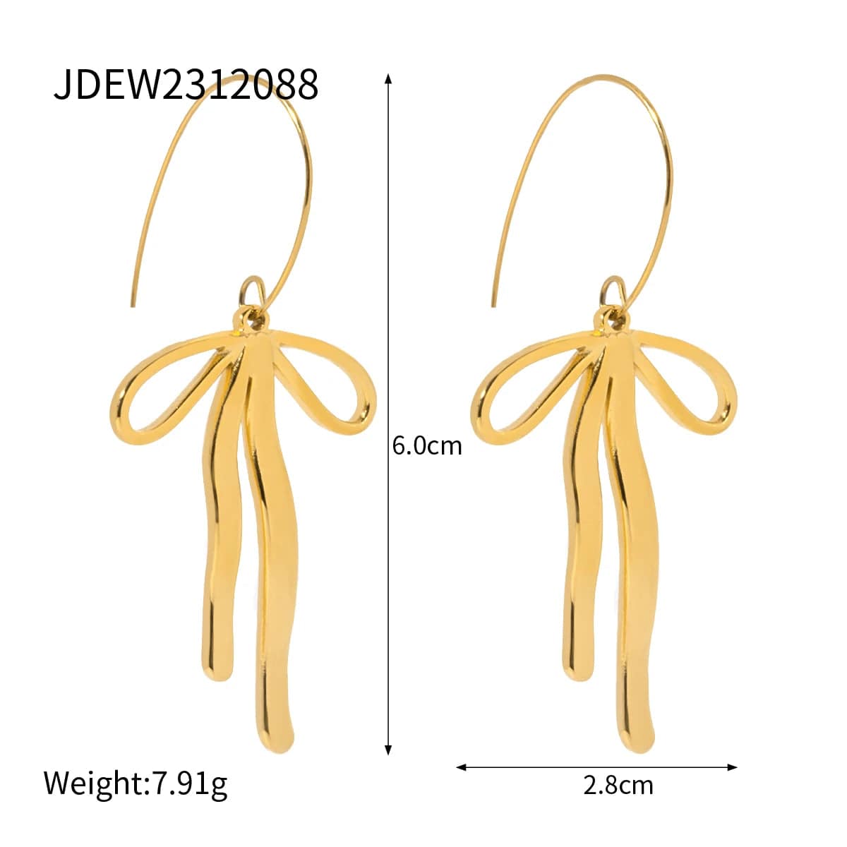 FANJIN New Trend Bow Design Series Rings Gold Jewelry Stainless Steel Bow Pendant Necklace Earrings Sets