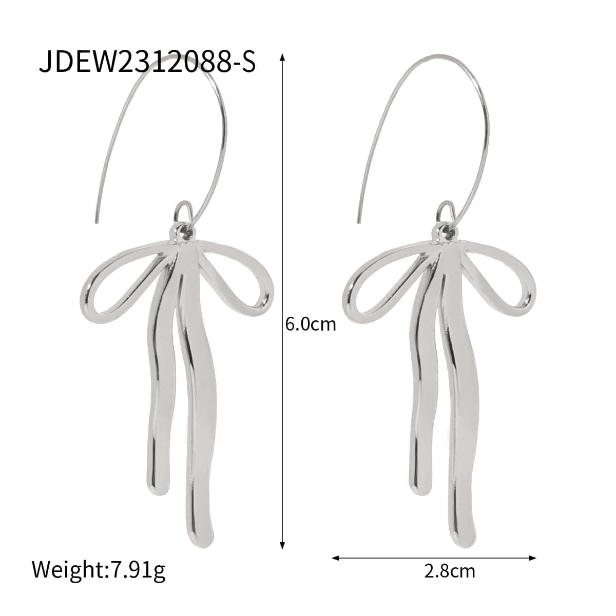 FANJIN New Trend Bow Design Series Rings Gold Jewelry Stainless Steel Bow Pendant Necklace Earrings Sets