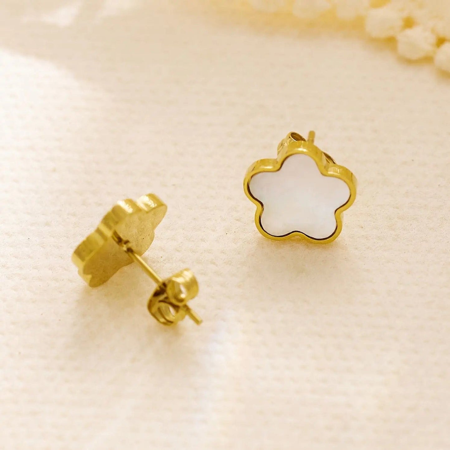 FANJIN Waterproof Non Tarnish Chunky 18k Gold Plated Women Aretes Acero Inoxidable Stainless Steel Fashion Jewelry Earrings