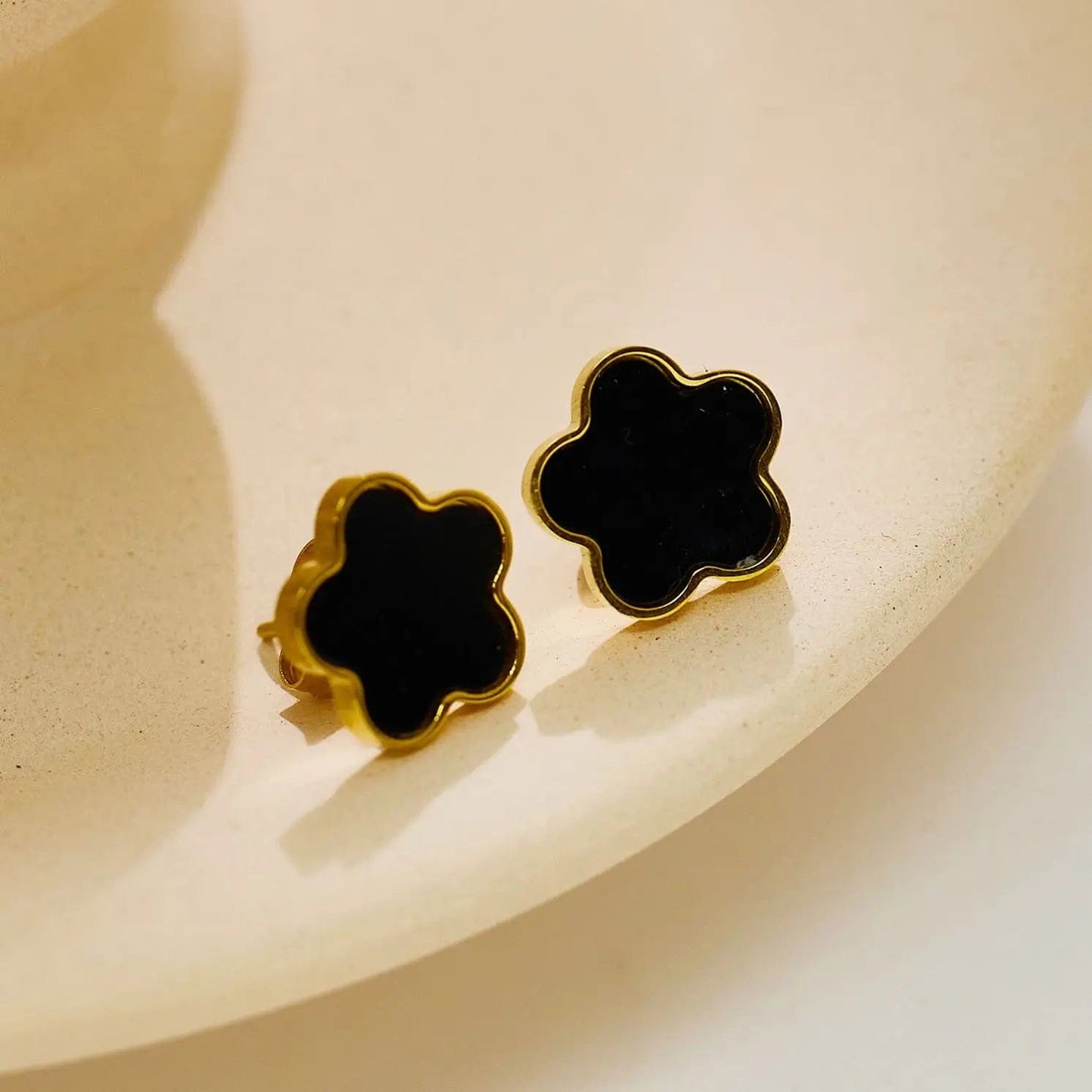 FANJIN Waterproof Non Tarnish Chunky 18k Gold Plated Women Aretes Acero Inoxidable Stainless Steel Fashion Jewelry Earrings