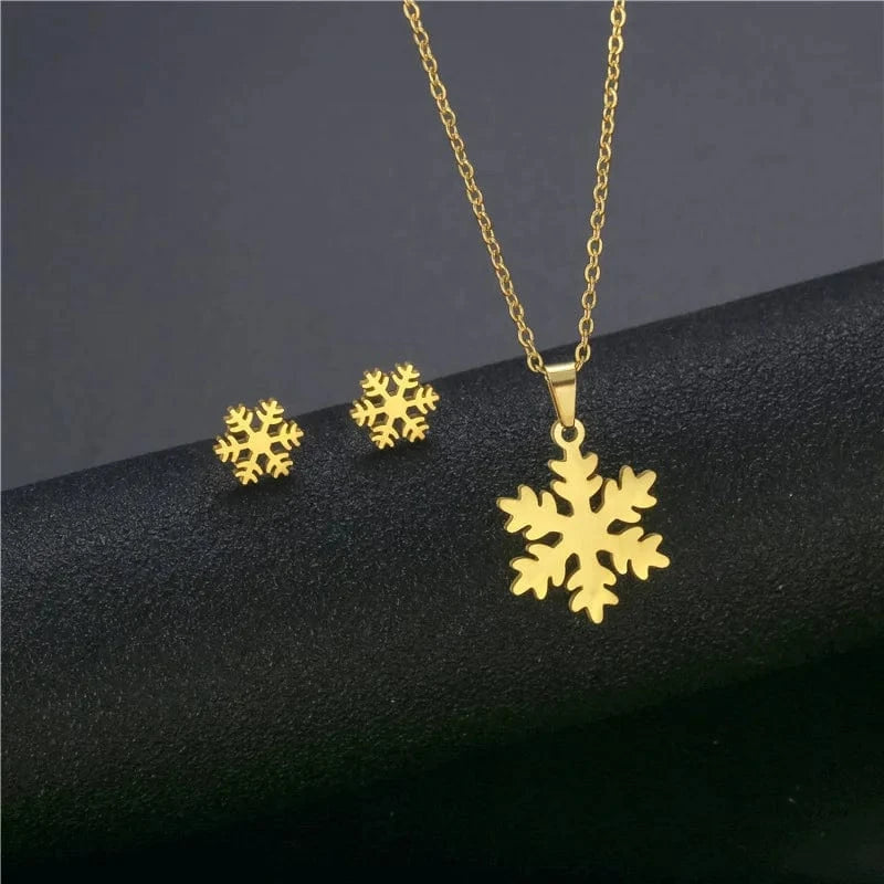 fashion / 1* New Cheap Dubai 18K Gold-plated waterproof Stainless Steel Various shapes pendants Gift Necklace Earrings Jewelry Set For Women