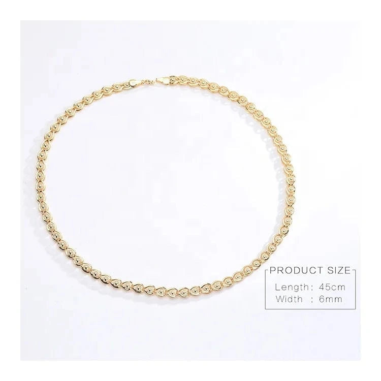 Fashion / 18inches / C11122 Minimalistic Italian 750 Oro 18k Original 24K 14K Waterproof Solid Pure Real Laminated Gold Plated Jewelry  Necklace For Women