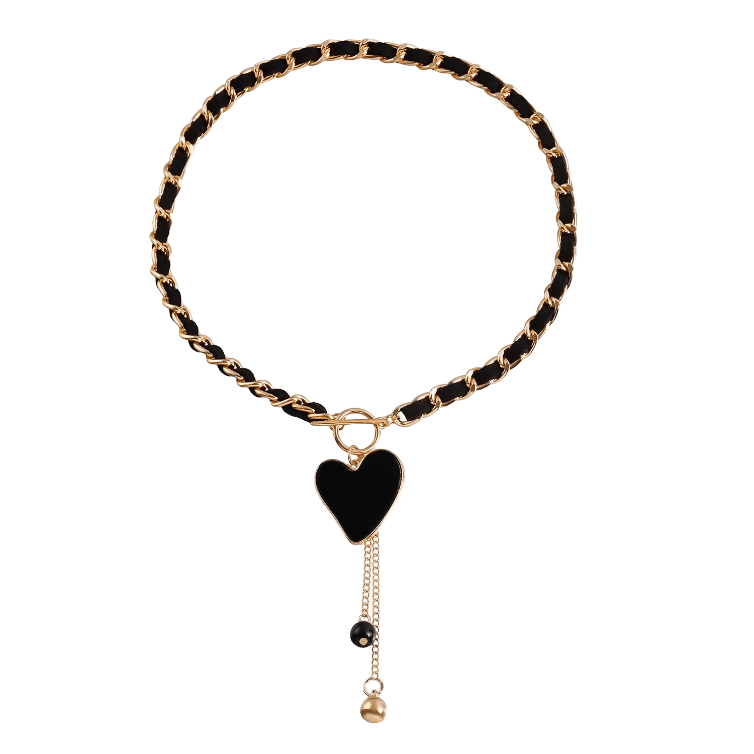 fashion / 18inches / Heart Random Sexy Wrapped Velvet Chain Black Heart-shaped Gold Butterfly Necklace for Women Girls Collarbone Chain Tassel Collar Bulk