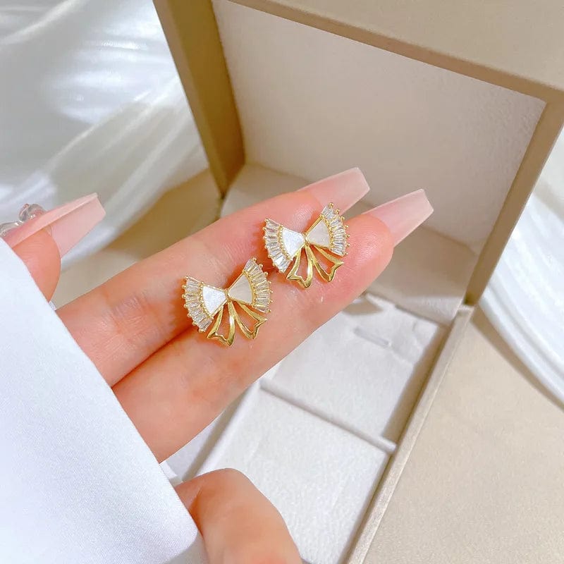 Fashion 18k Gold Plated Bow Jewelry Earrings Set Ribbon Bow Tie Stud Earrings Cute Bowknot Earrings Jewelry Gifts For Women