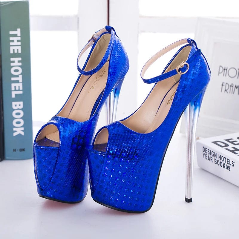 Fashion 19 CM Stiletto Heels Sexy Platform Shoes Summer Latest Sandals Ladies Ankle Strap Sandals Women