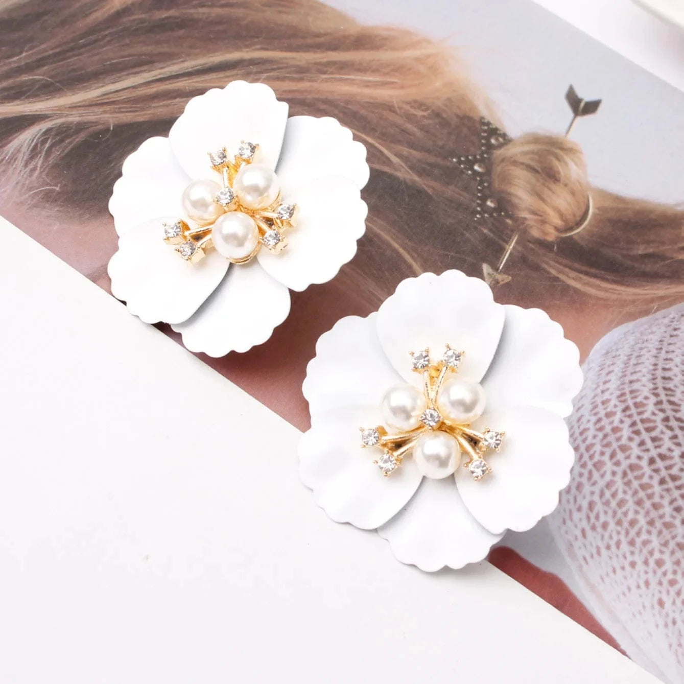 fashion / 19 Hawaiian Gold Colorful Fashion Jewelry Earrings Cute Flower Pearl Earrings Red Floral Flower Pearl Drop Earring Stud For Women