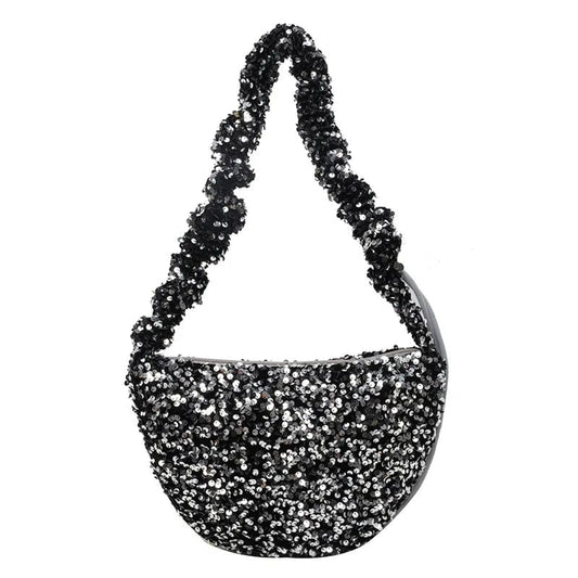 Fashion 2024 Summer Luxury Designer Ladies Sequins Underarm Purse Dumpling Bags for Women