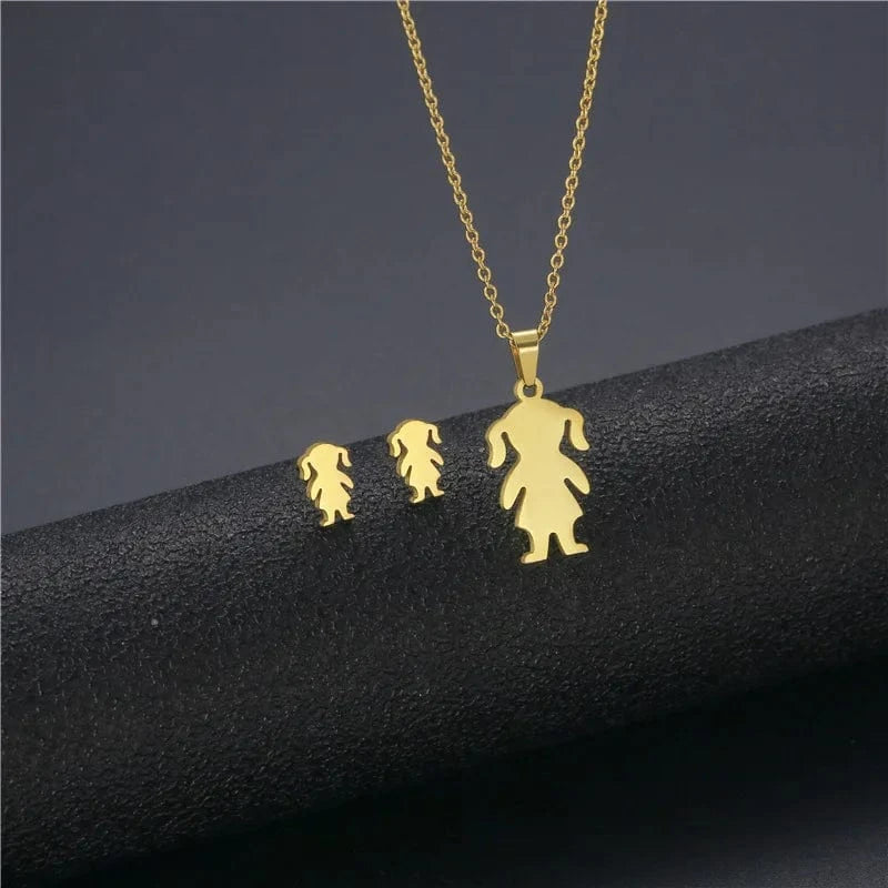 fashion / 29* New Cheap Dubai 18K Gold-plated waterproof Stainless Steel Various shapes pendants Gift Necklace Earrings Jewelry Set For Women