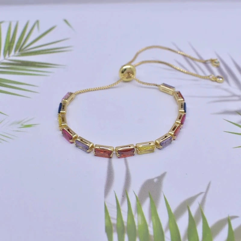 fashion / 5 Luxurious Crystal Bracelet Women Adjustable Charm Personalized Gift Luxury Quality 18K Gold Plated Fashion Jewelry