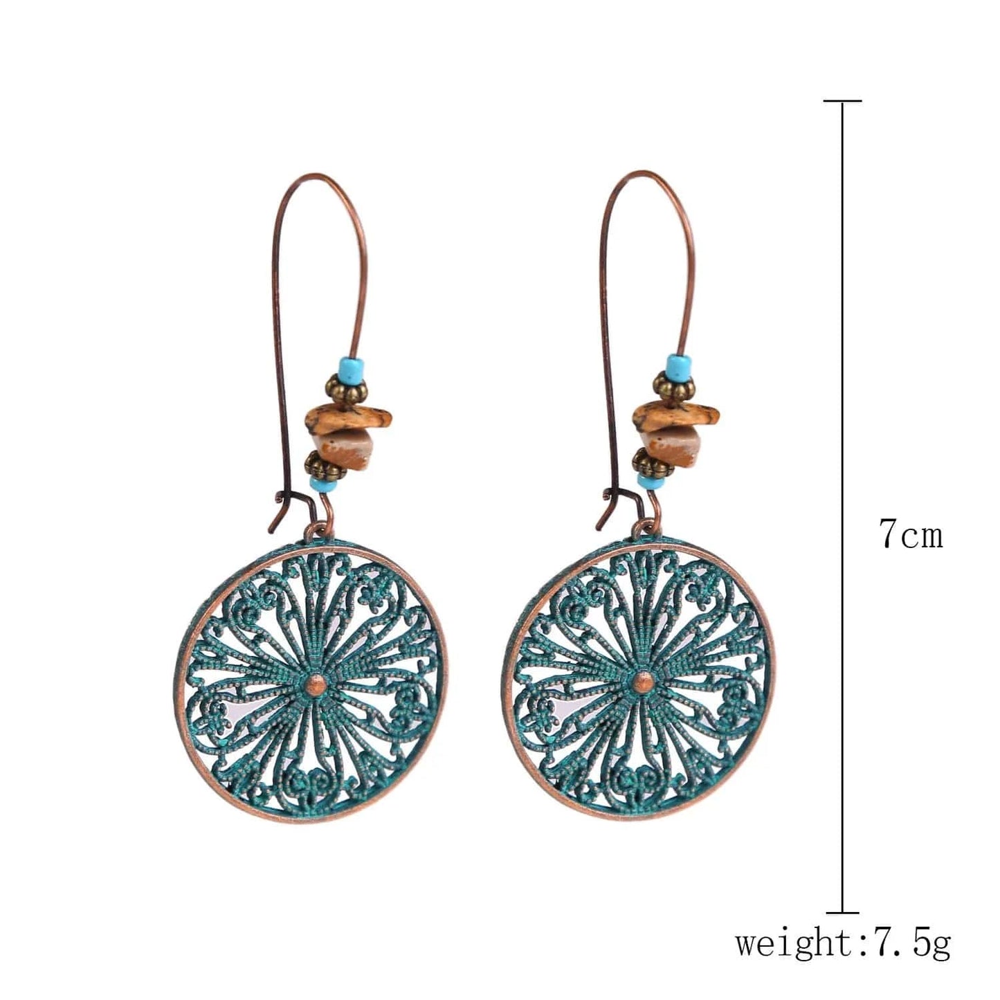 fashion / 9 New Arrivals Retro Bohemian Turquoise Stone tribal earrings Vintage Drop Earrings Long Boho Earrings Jewelry for Women Gifts