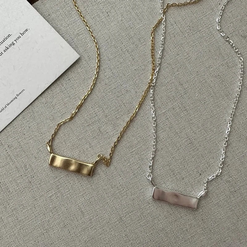 Fashion 925 Sterling Silver High Quality Wide Bar Clavicle Chain Necklaces For Women Gifts Jewelry
