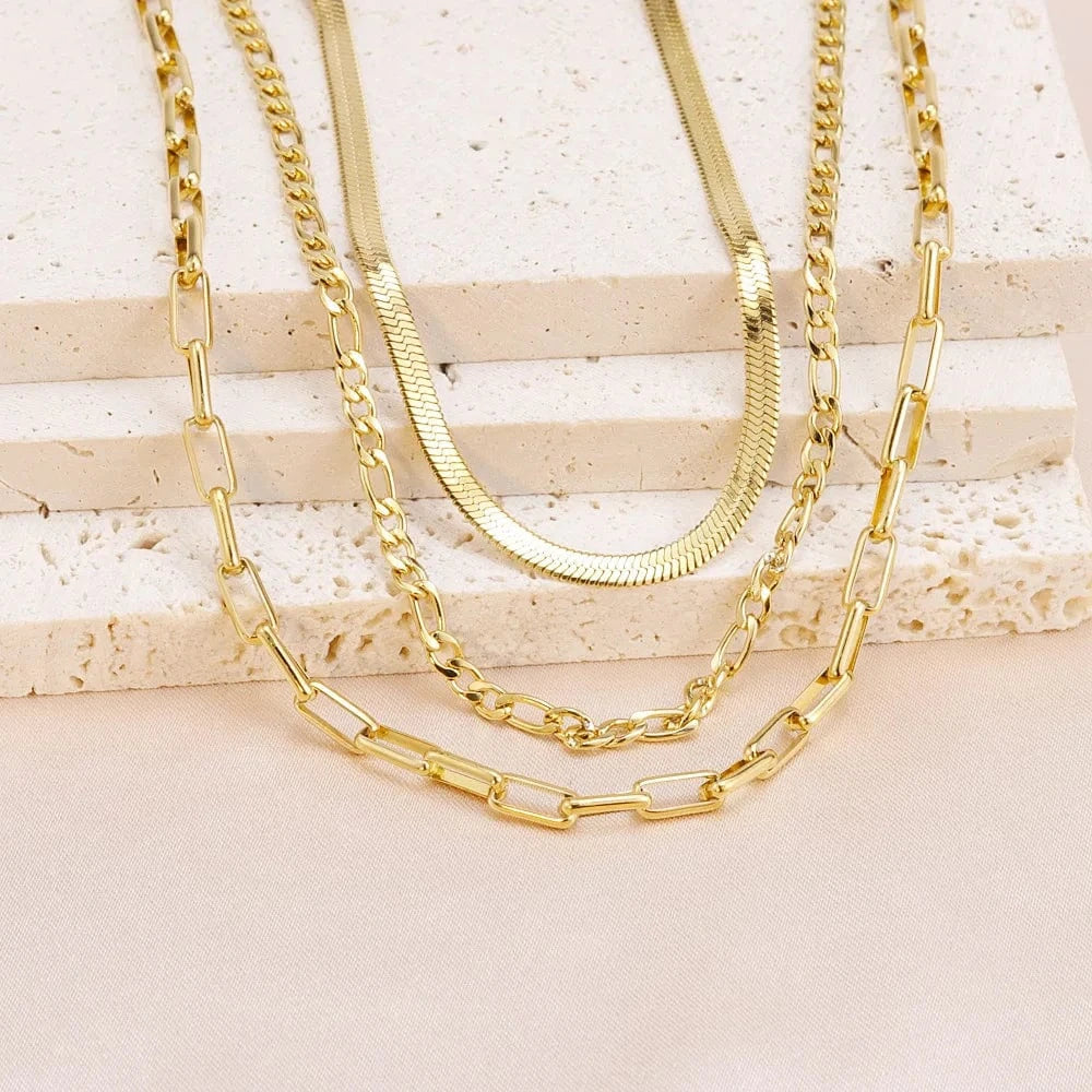 fashion / a* For 2023 Women Tarnish Free 316 Stainless Steel Chain Paper Clip Link Choker 18k Gold Plated Jewelry Paper Clip Chain Necklaces