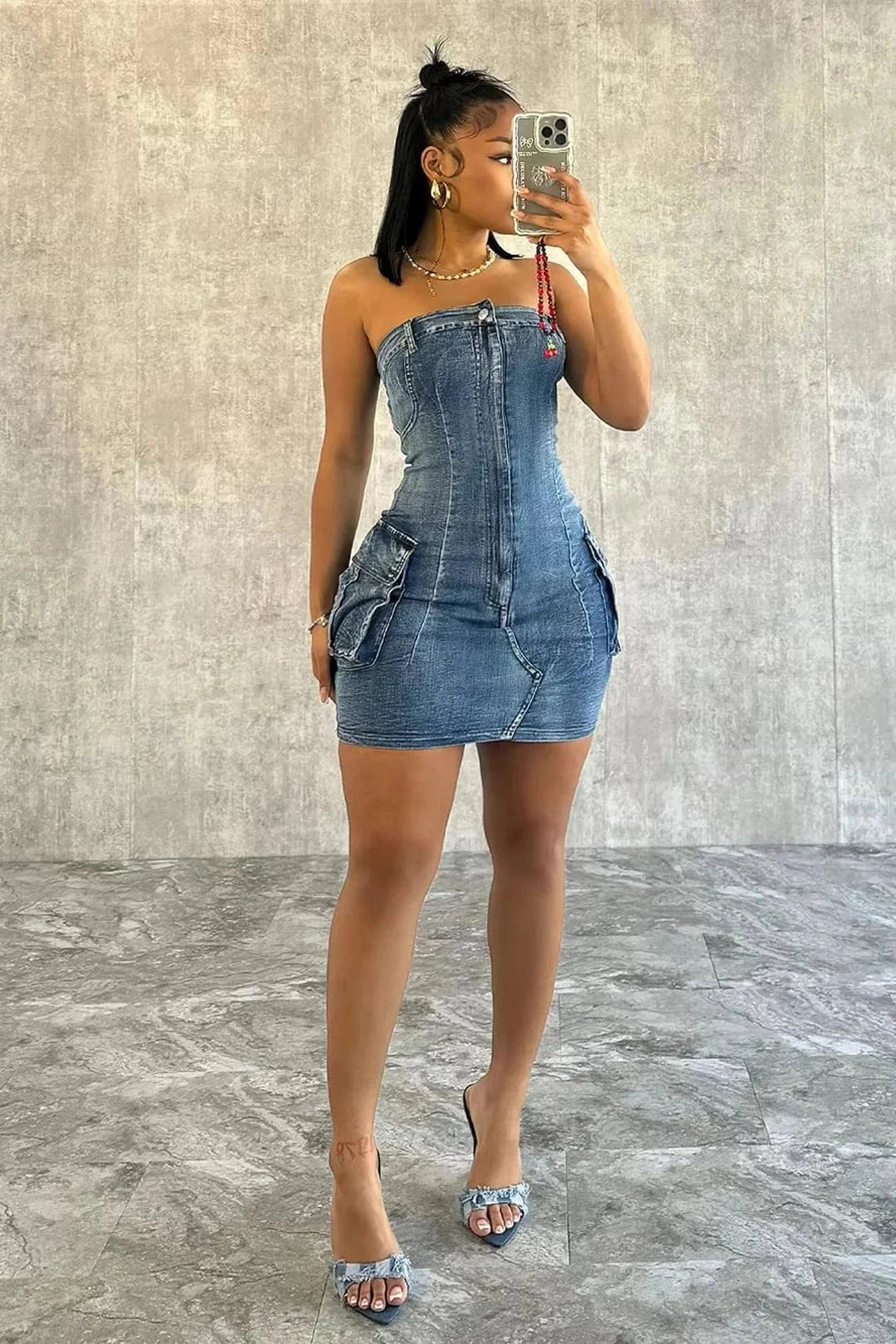 Fashion Casual Womens Denim Mini Dresses Logo Printed Sexy Sleeveless Jeans Short Dress 2024 Ladies Summer Clothes For Women