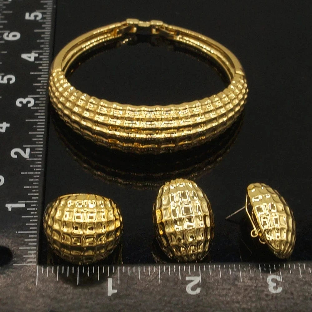 Fashion Copper Alloy 18K 24K Gold Bangles Bracelets Latest Wedding Party Gift Birthday Women Luxury Jewelry