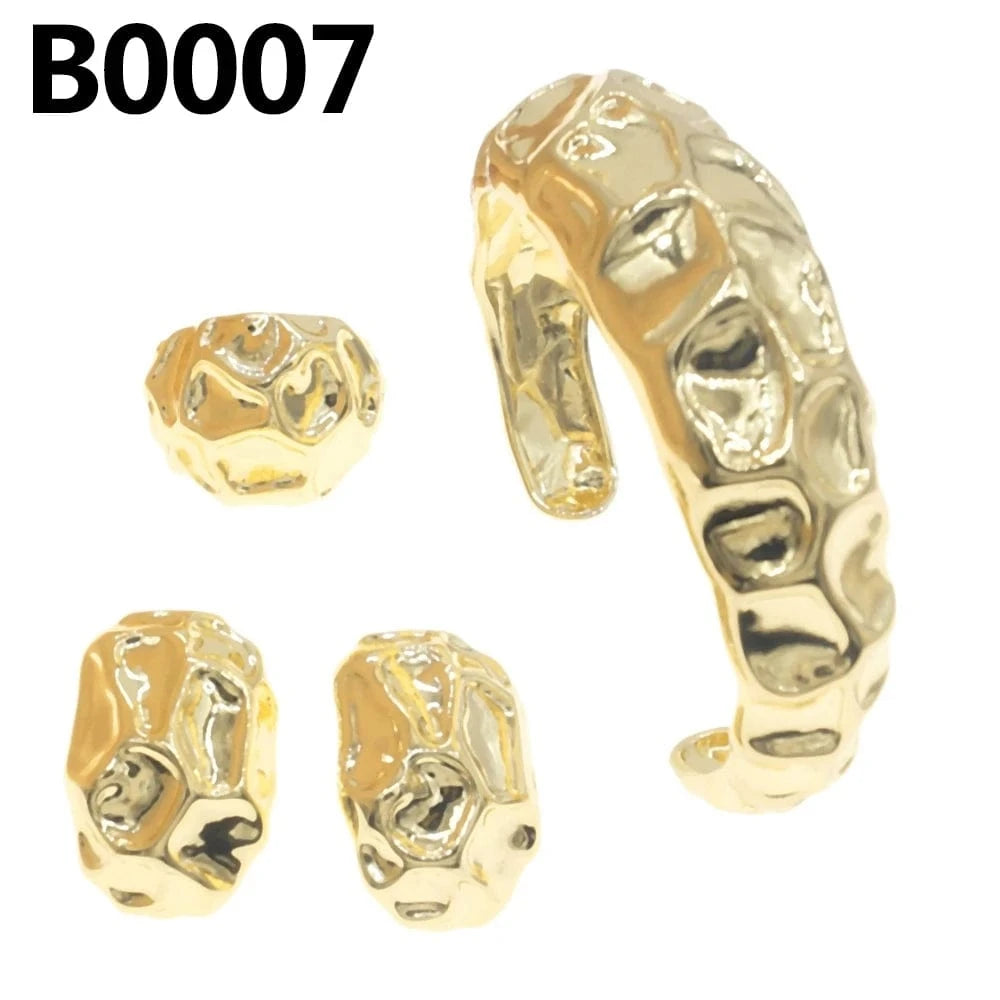 Fashion Copper Alloy 18K 24K Gold Bangles Bracelets Latest Wedding Party Gift Birthday Women Luxury Jewelry