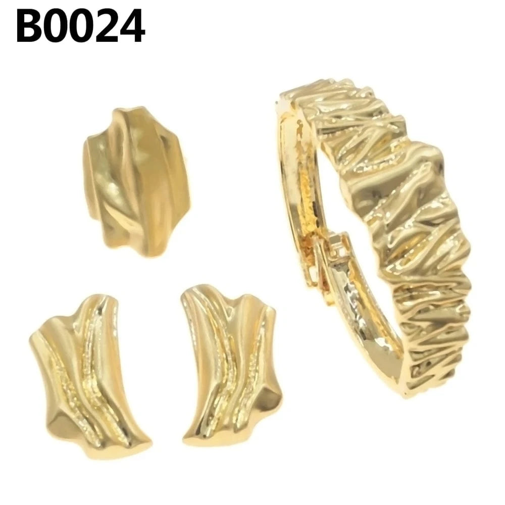 Fashion Copper Alloy 18K 24K Gold Bangles Bracelets Latest Wedding Party Gift Birthday Women Luxury Jewelry