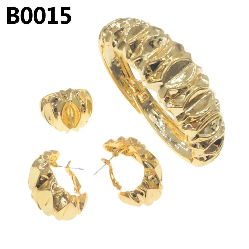 Fashion Copper Alloy 18K 24K Gold Bangles Bracelets Latest Wedding Party Gift Birthday Women Luxury Jewelry