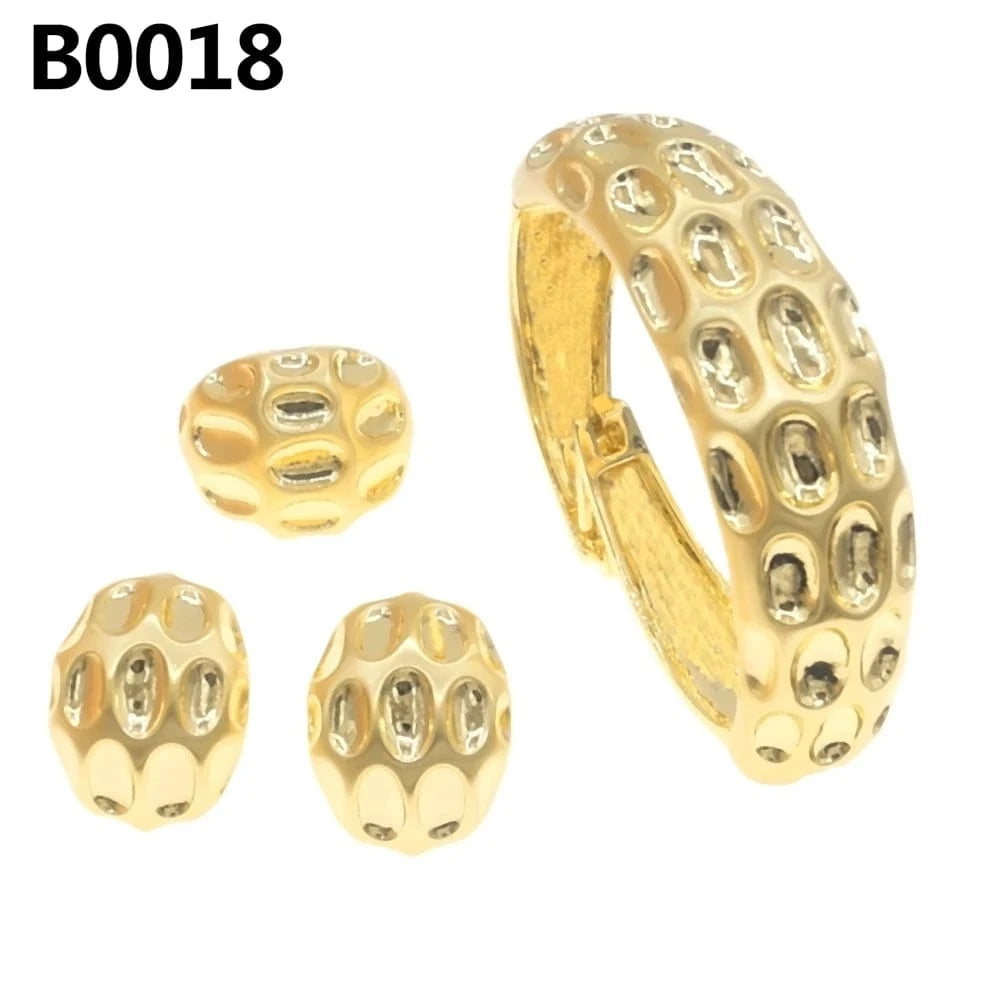 Fashion Copper Alloy 18K 24K Gold Bangles Bracelets Latest Wedding Party Gift Birthday Women Luxury Jewelry