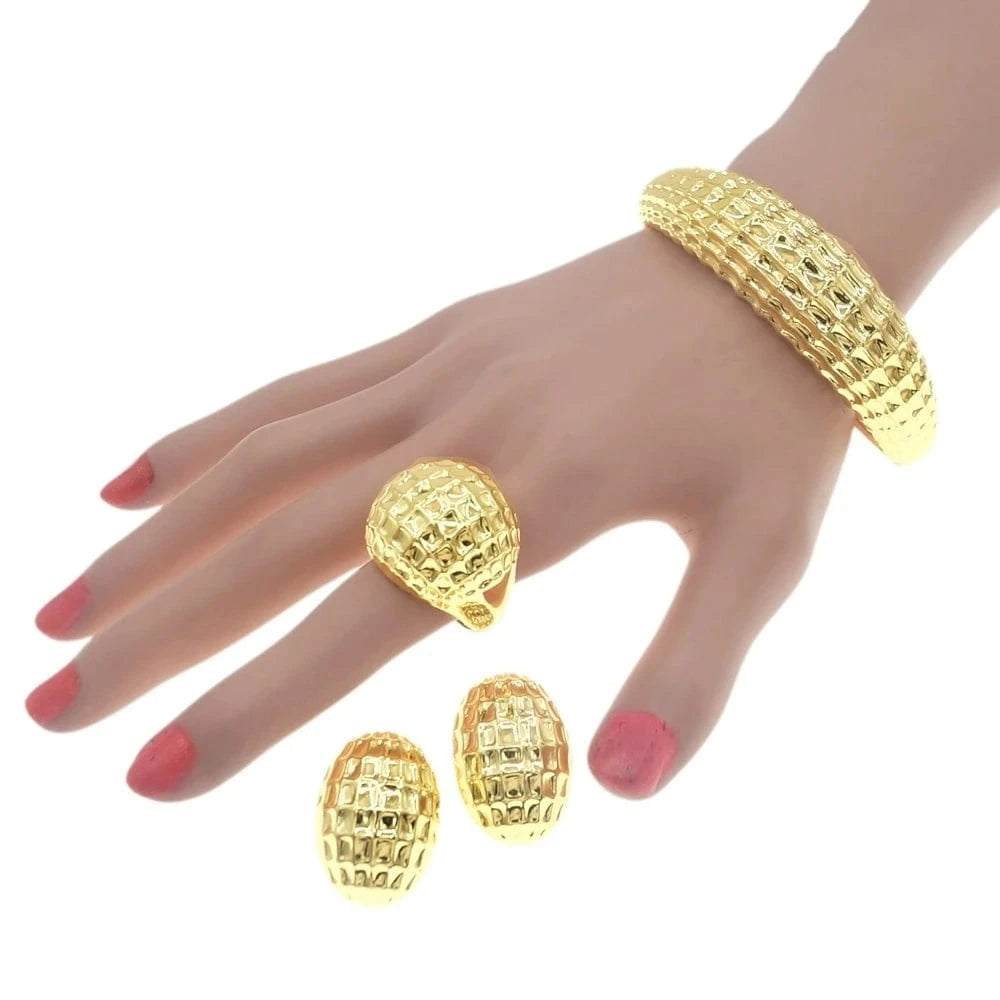 Fashion Copper Alloy 18K 24K Gold Bangles Bracelets Latest Wedding Party Gift Birthday Women Luxury Jewelry